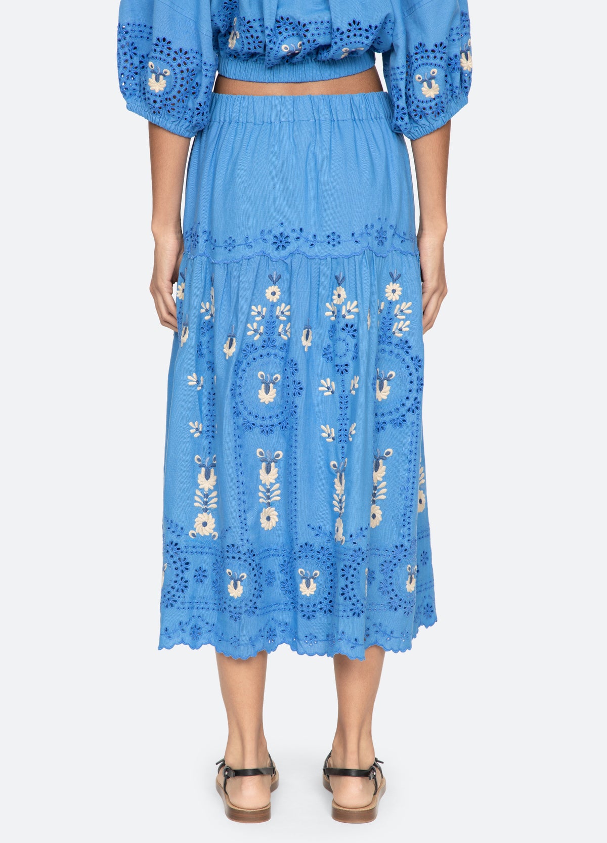 blue-catharina skirt-back view - 2