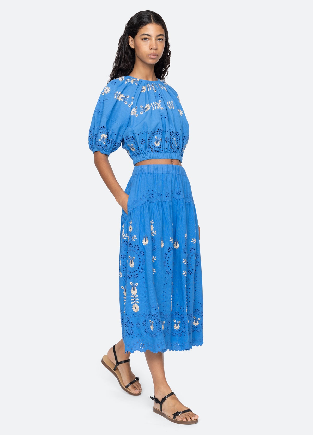 blue-catharina skirt-full body view - 2