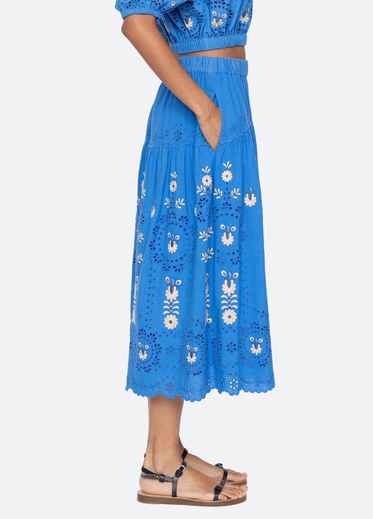 blue-catharina skirt-side view - 5