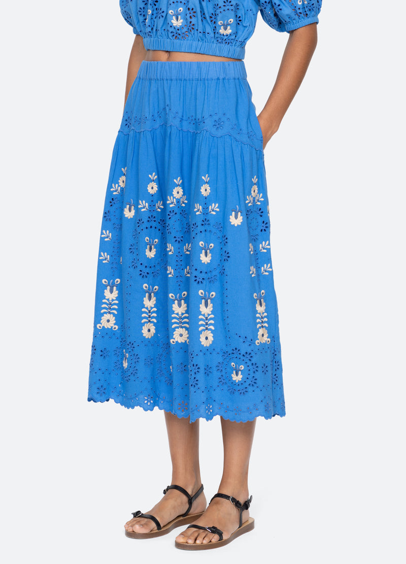 blue-catharina skirt-three quarter view - 6