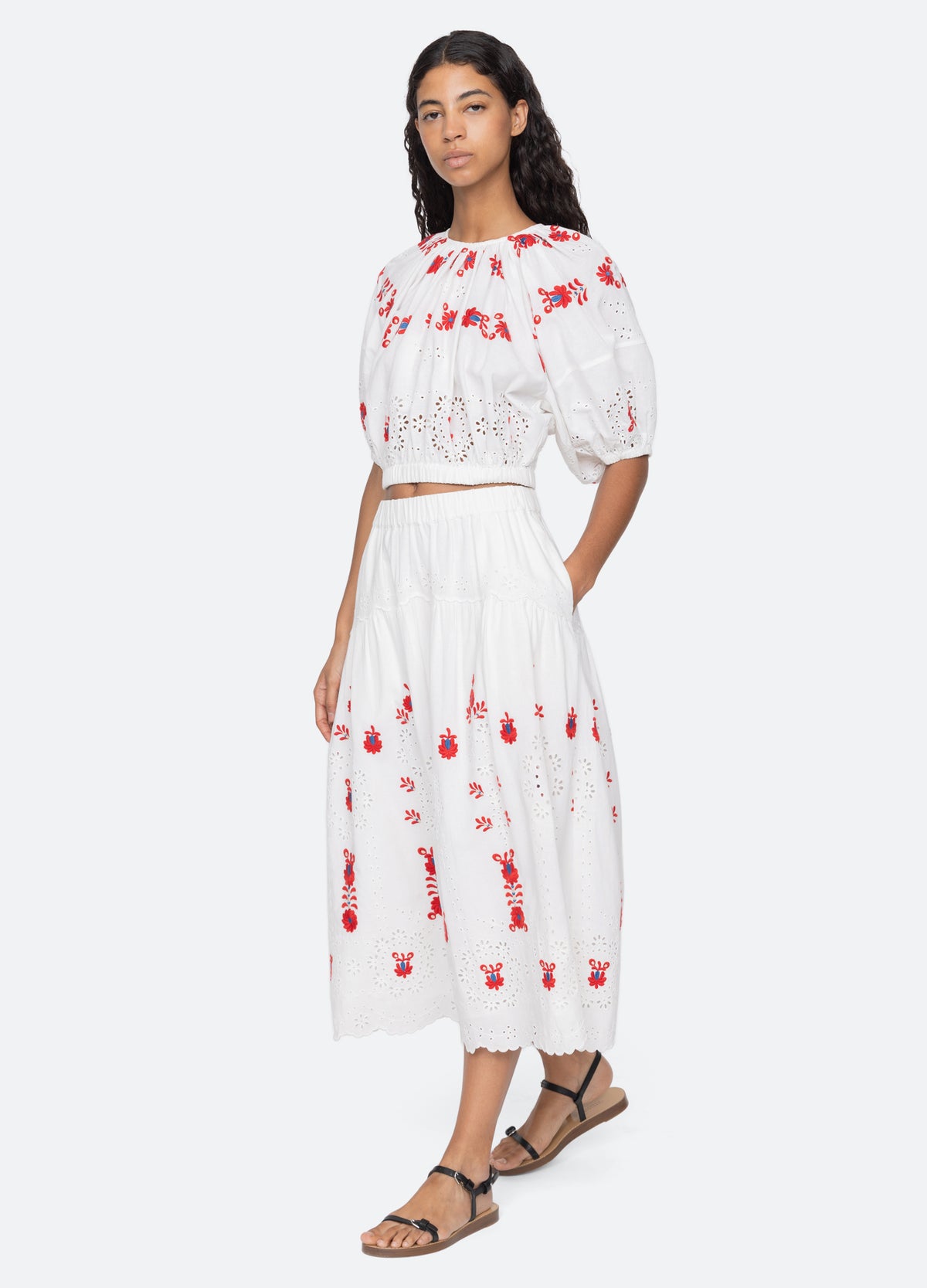 cream-catharina skirt-full body view - 9