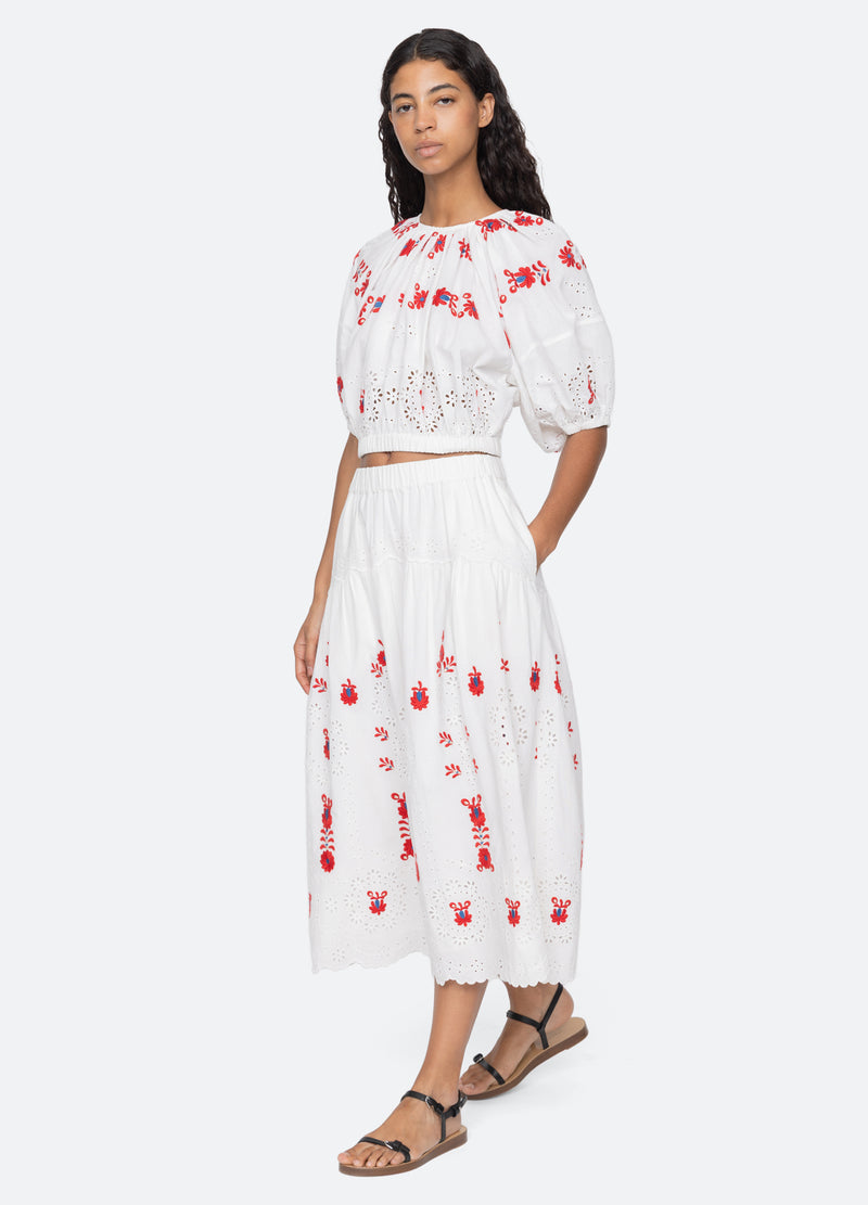 cream-catharina skirt-full body view - 9