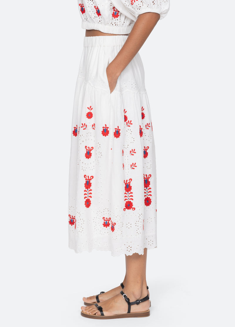 cream-catharina skirt-side view - 11