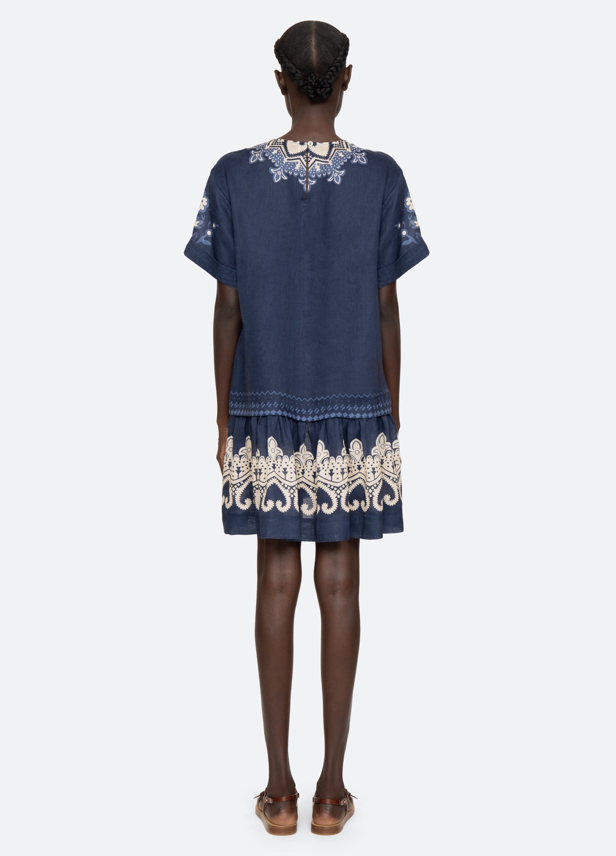 navy-emelina s/s dress-back view - 2