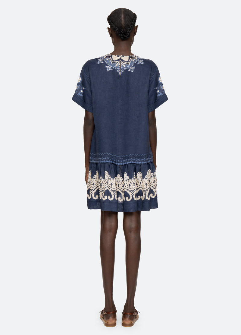 navy-emelina s/s dress-back view - 2
