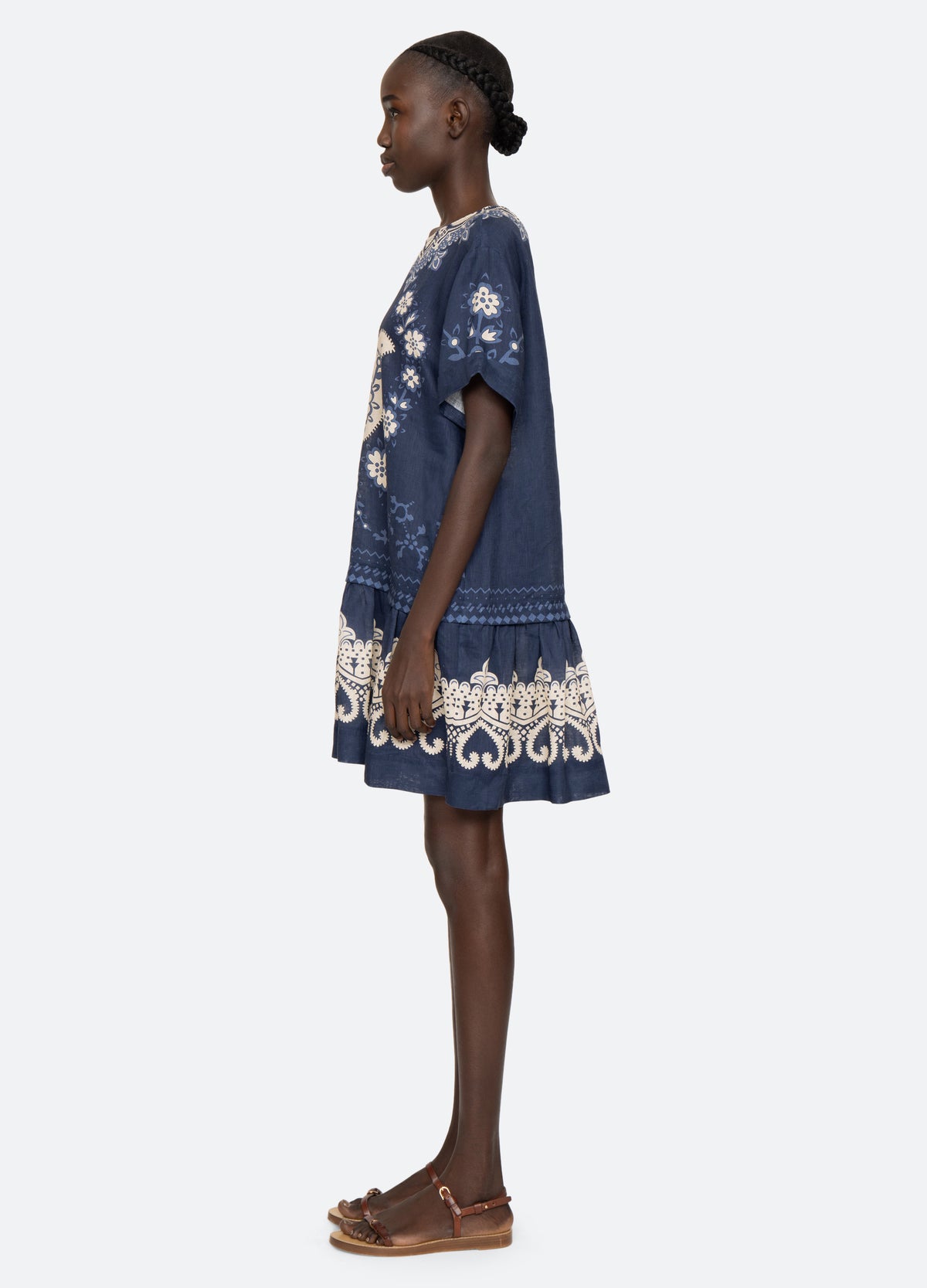 navy-emelina s/s dress-side view - 3