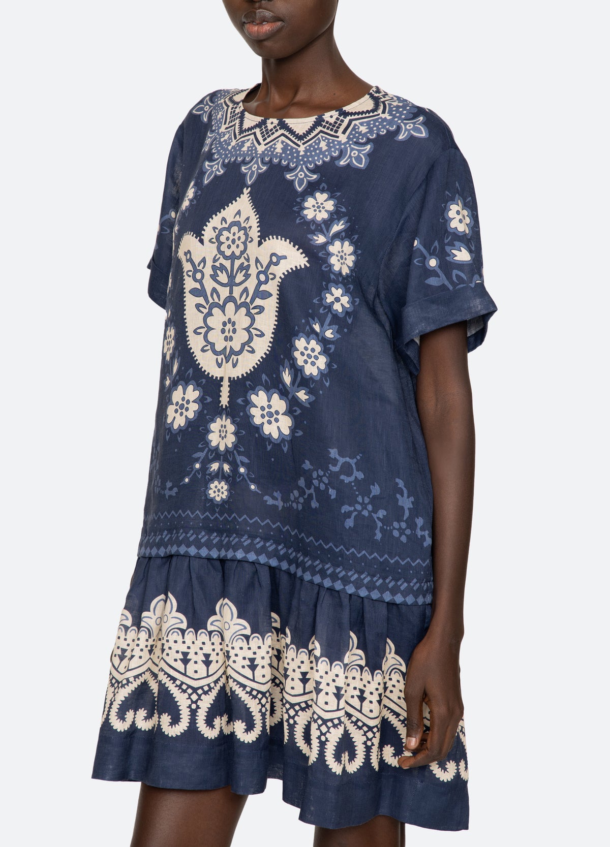 navy-emelina s/s dress-detail view - 6