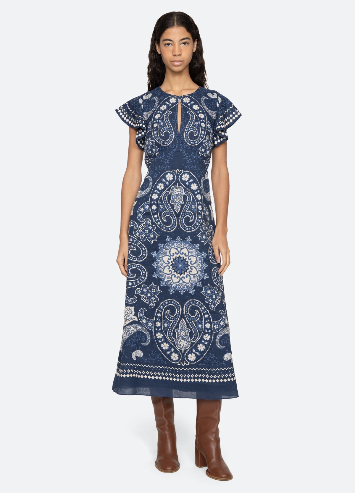 navy-emelina dress-front view