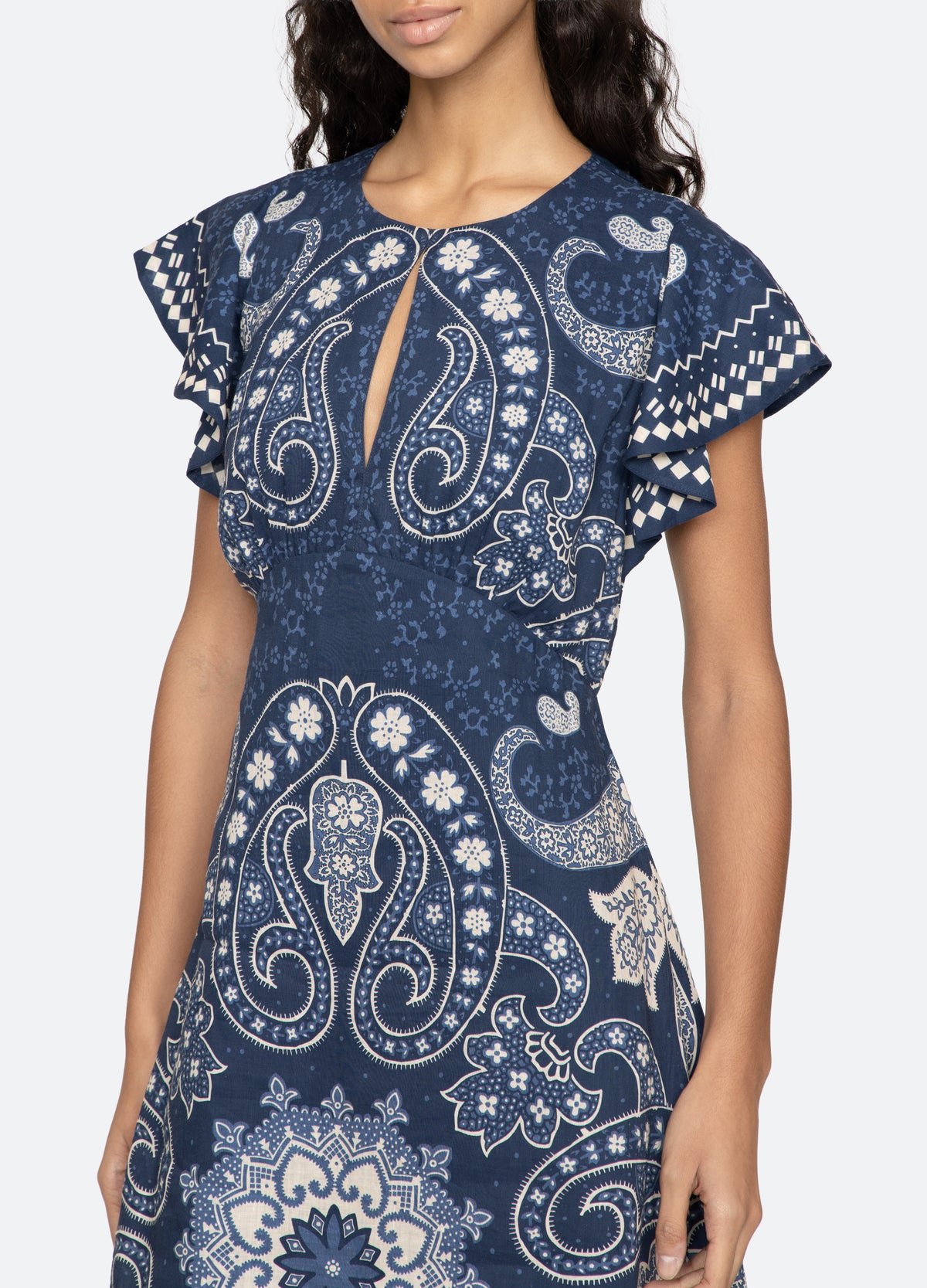 navy-emelina dress-detail view - 7