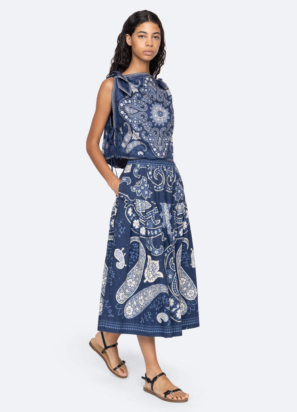 navy-emelina skirt-full body view - 2