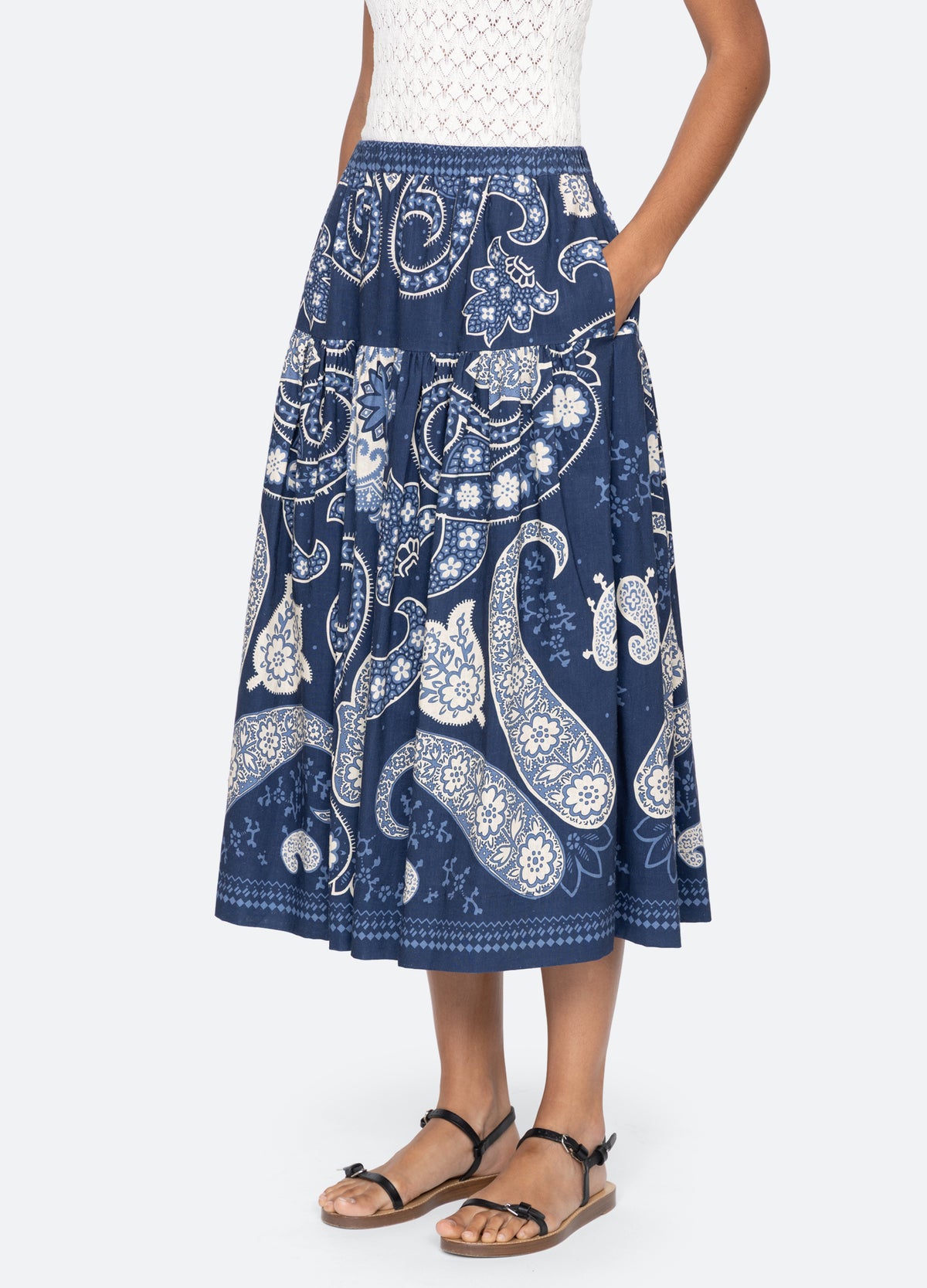 navy-emelina skirt-three quarter view - 5
