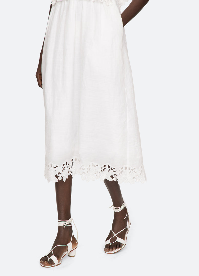 white-eleannora midi dress-detail view - 7