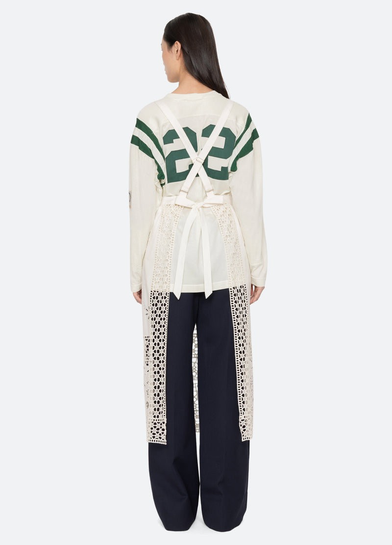 cream-gardener apron top-back view - 3