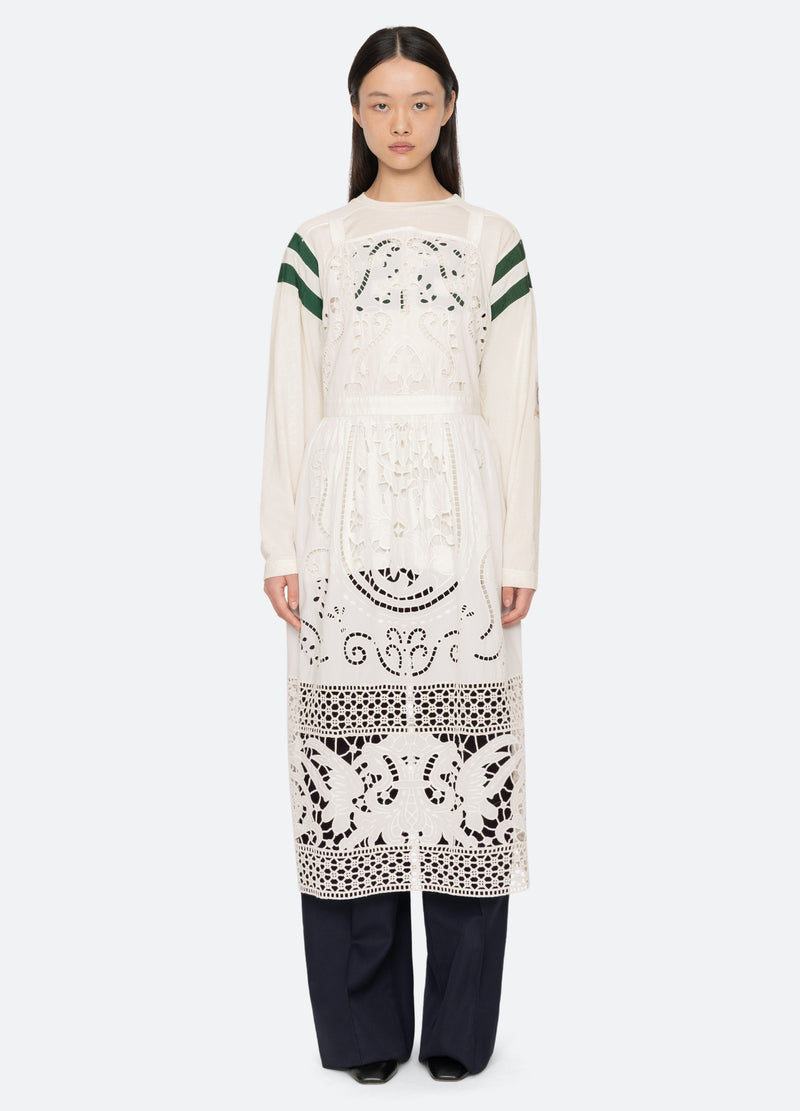 cream-gardener apron top-front view 2 - 7