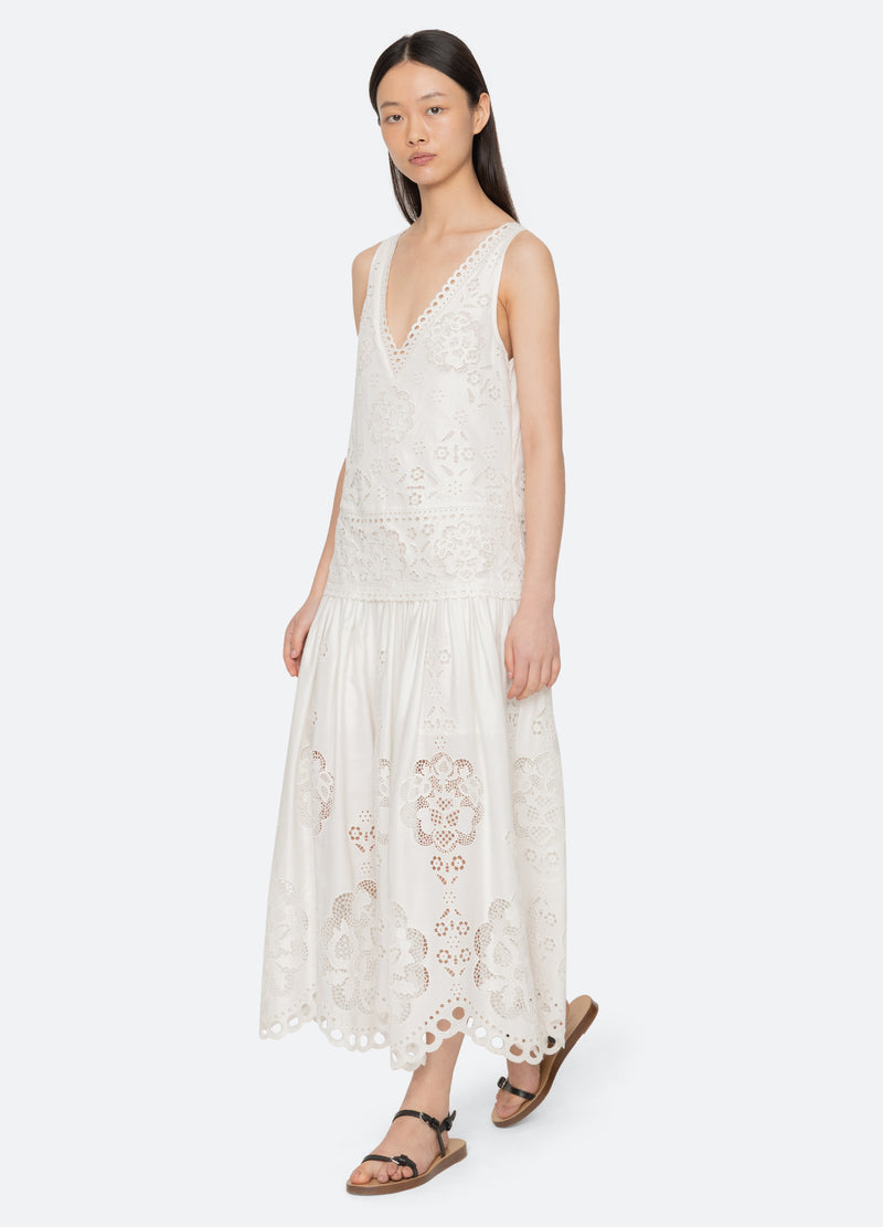 white-gardener dress-walking view - 14