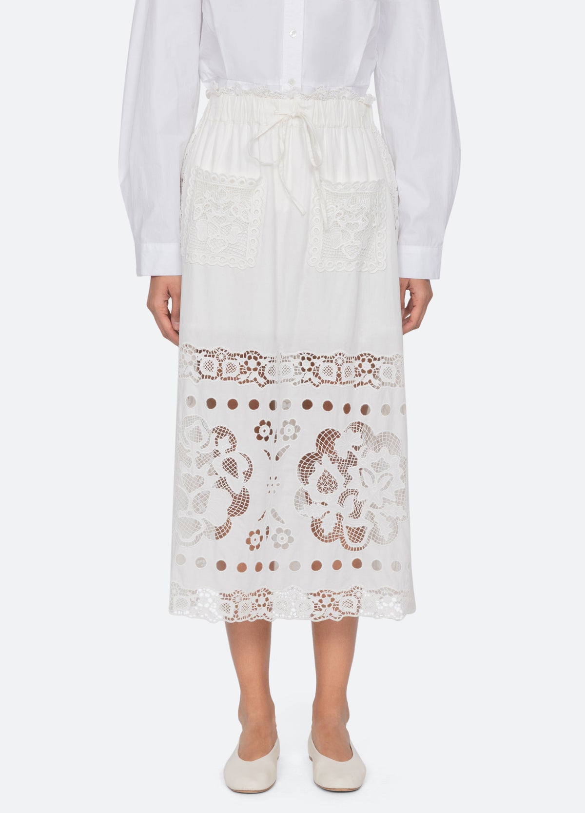 white-gardener skirt-front view