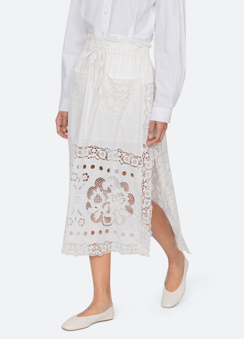 white-gardener skirt-walking view - 6