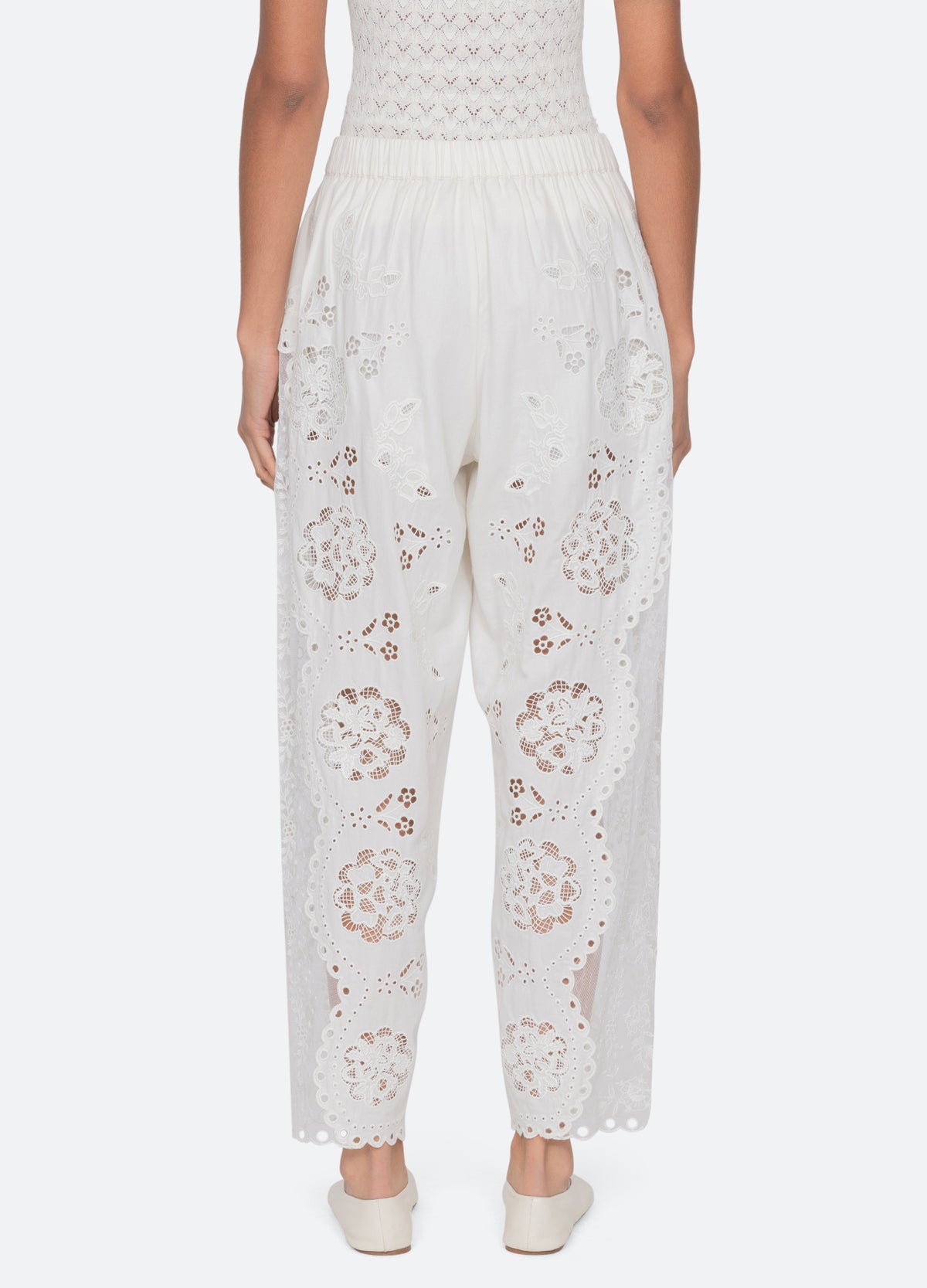 white-gardener pants-back view - 5