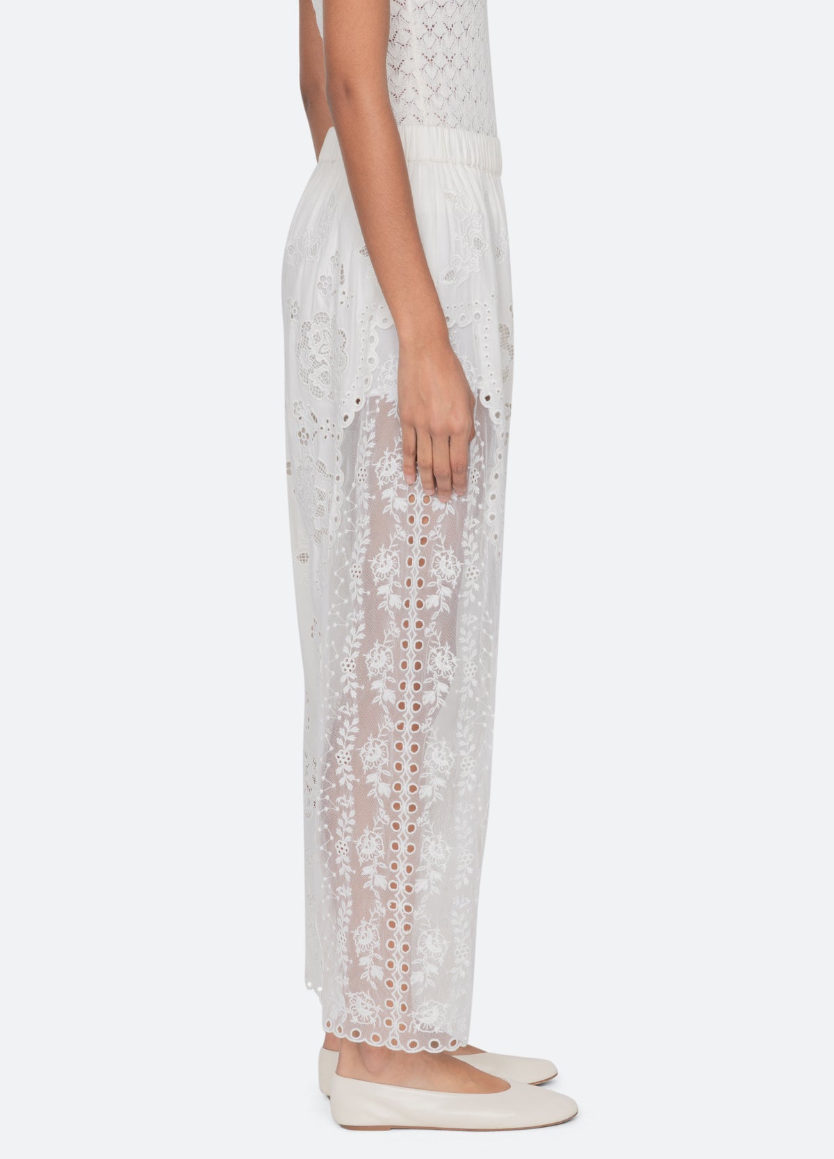 white-gardener pants-side view - 6