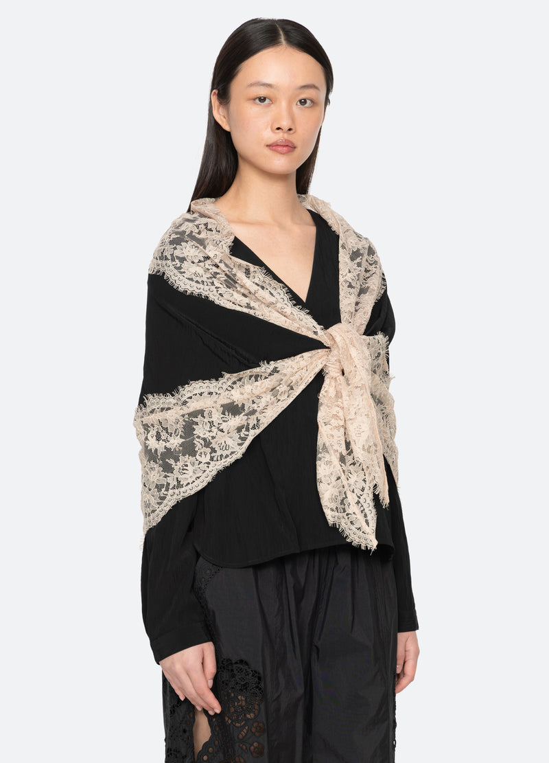 black-lisette blouse-three quarter view - 5