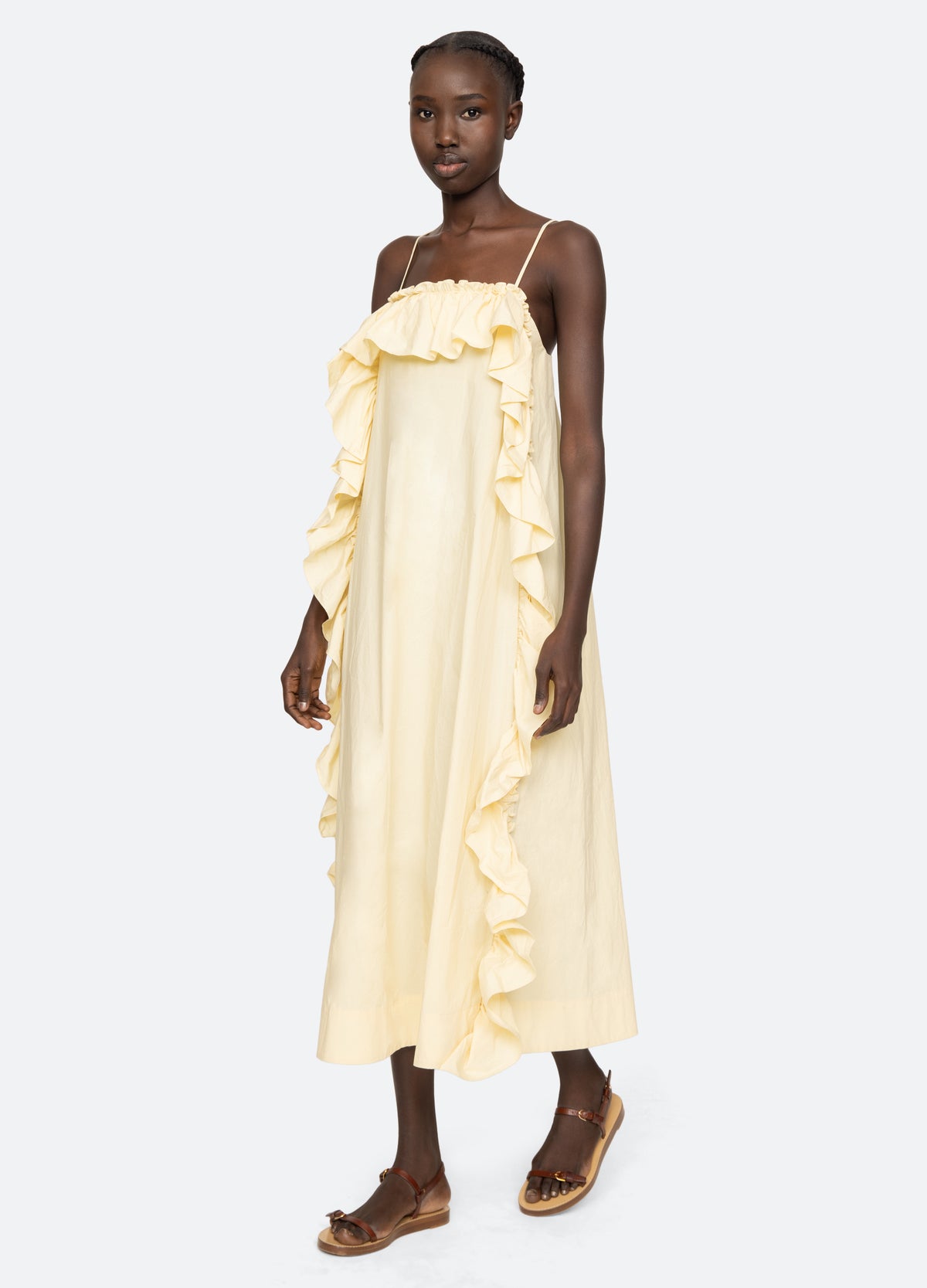 yellow-lisette dress-walking view - 2