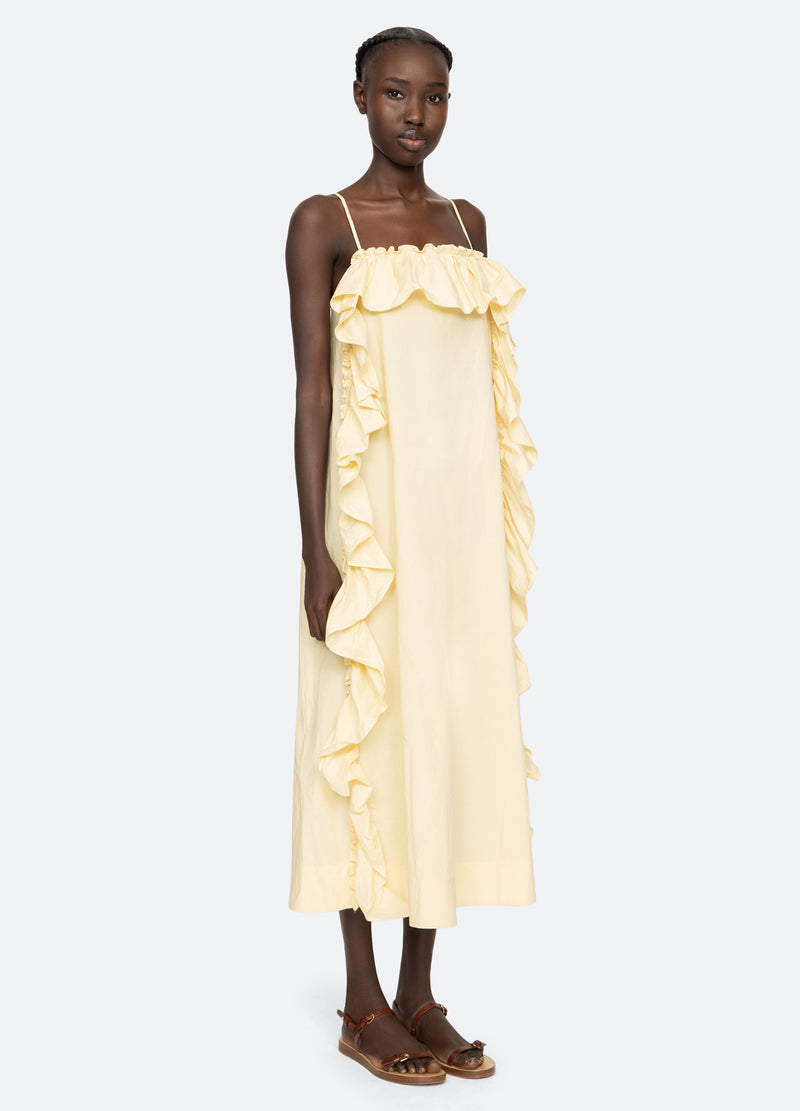 yellow-lisette dress-three quarter view - 5