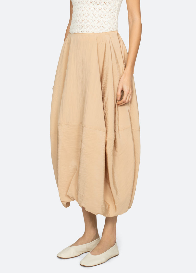 khaki-lisette skirt-three quarter view - 5