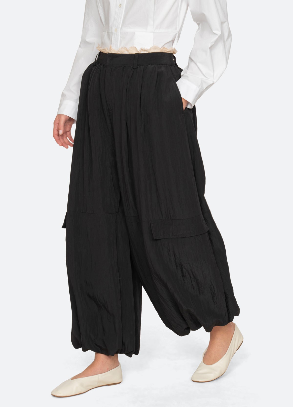 black-lisette pants-walking view - 7