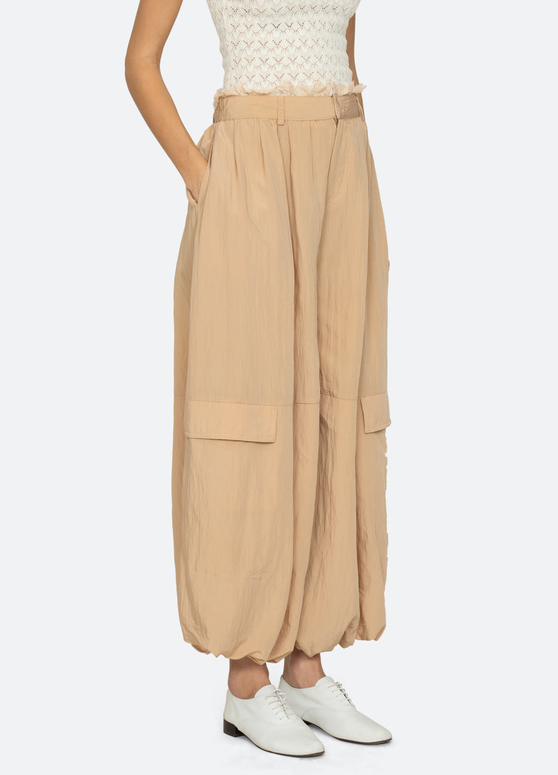 khaki-lisette pants-three quarter view - 12