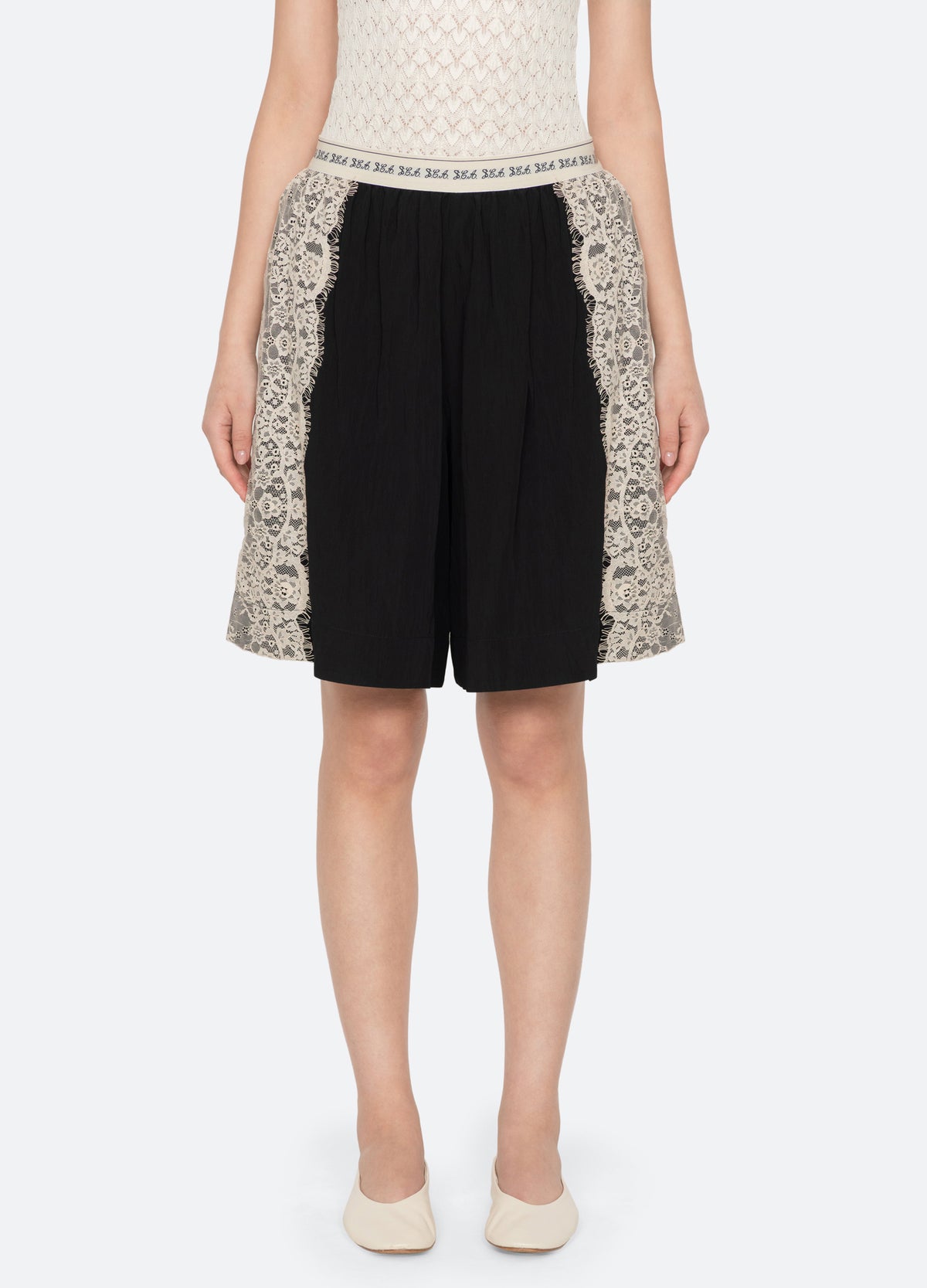 black-lisette shorts-front view