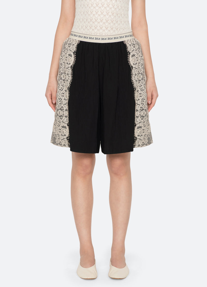 black-lisette shorts-front view - 1
