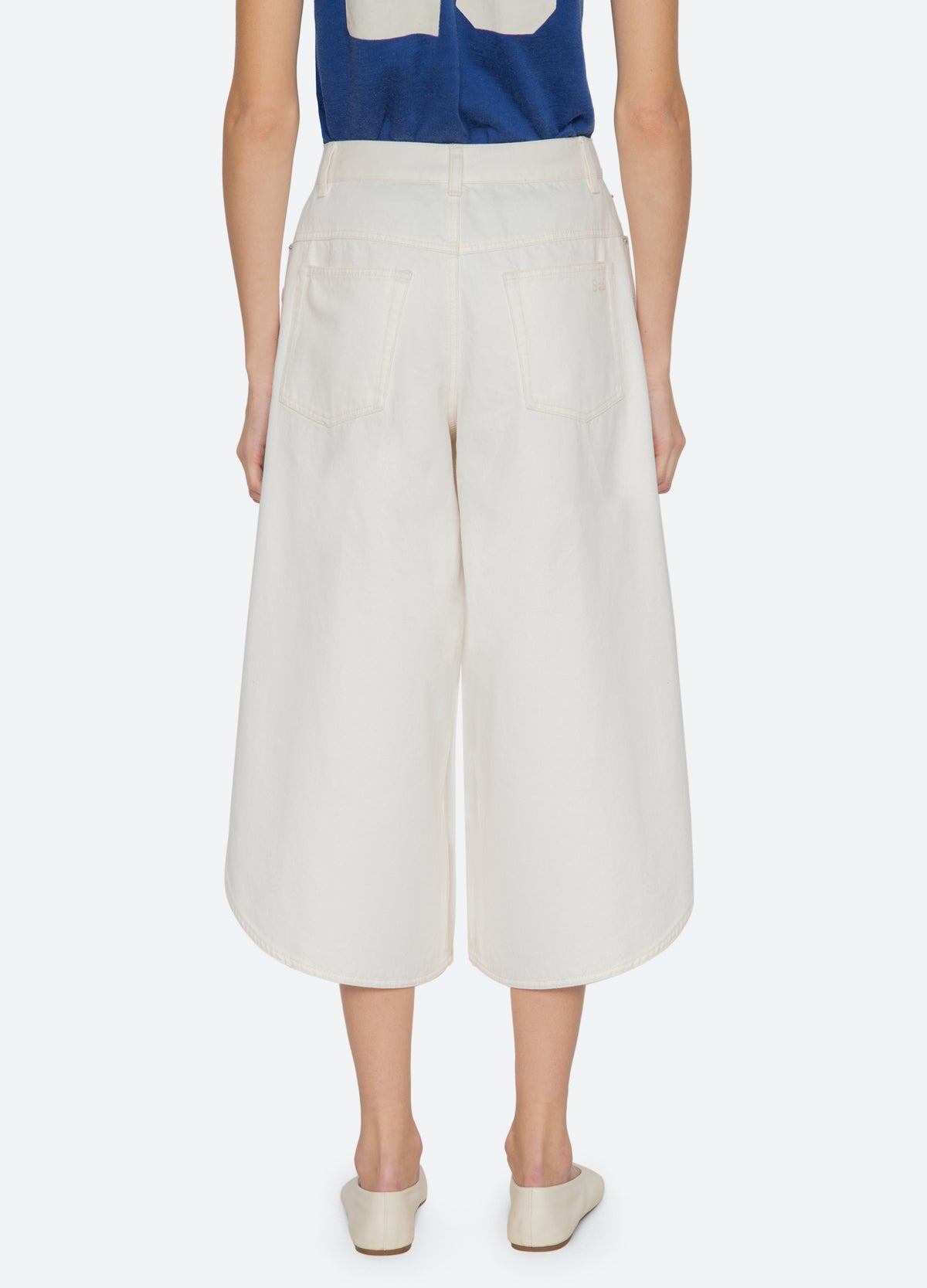 white-milene culottes-back view - 3