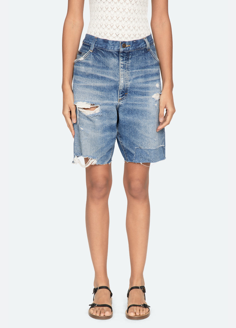 blue-milene shorts-front view - 1