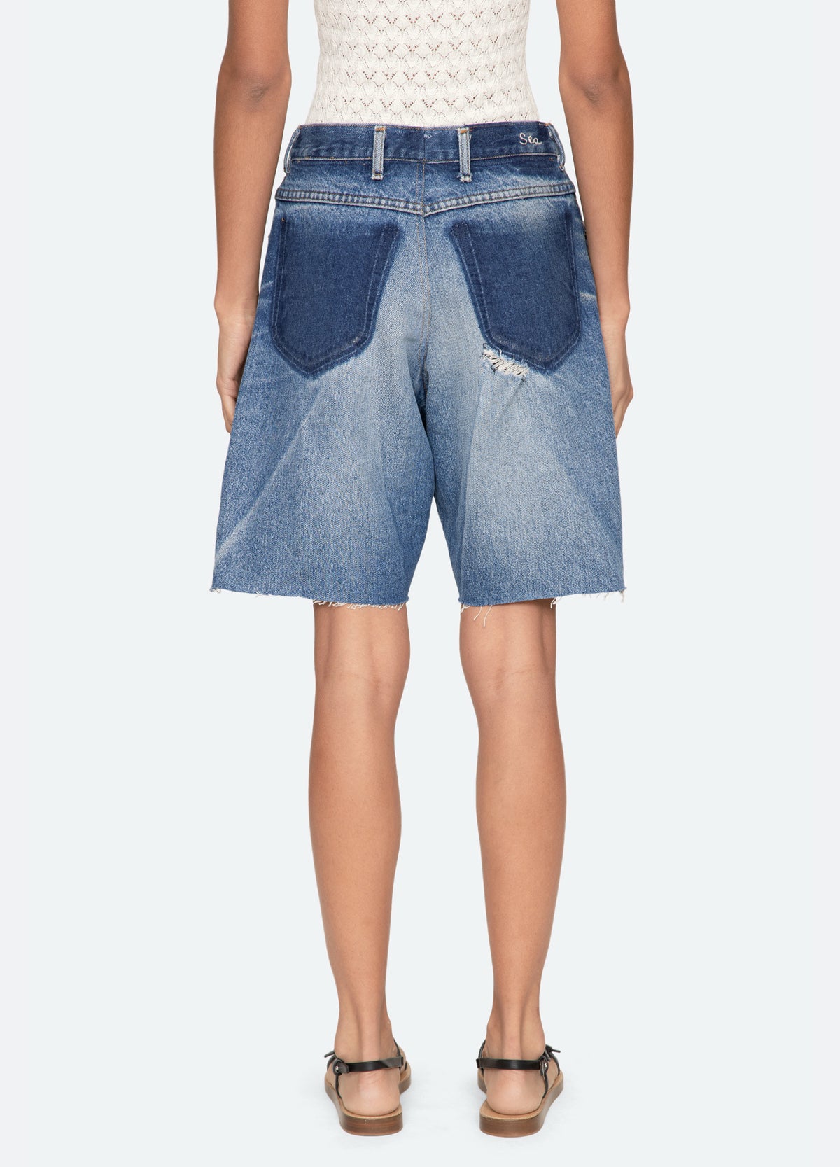 blue-milene shorts-back view - 3