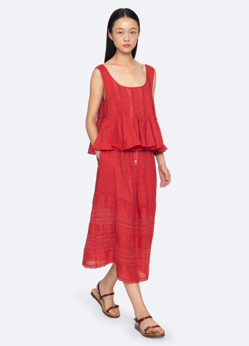 red-pippa skirt-full body view - 8