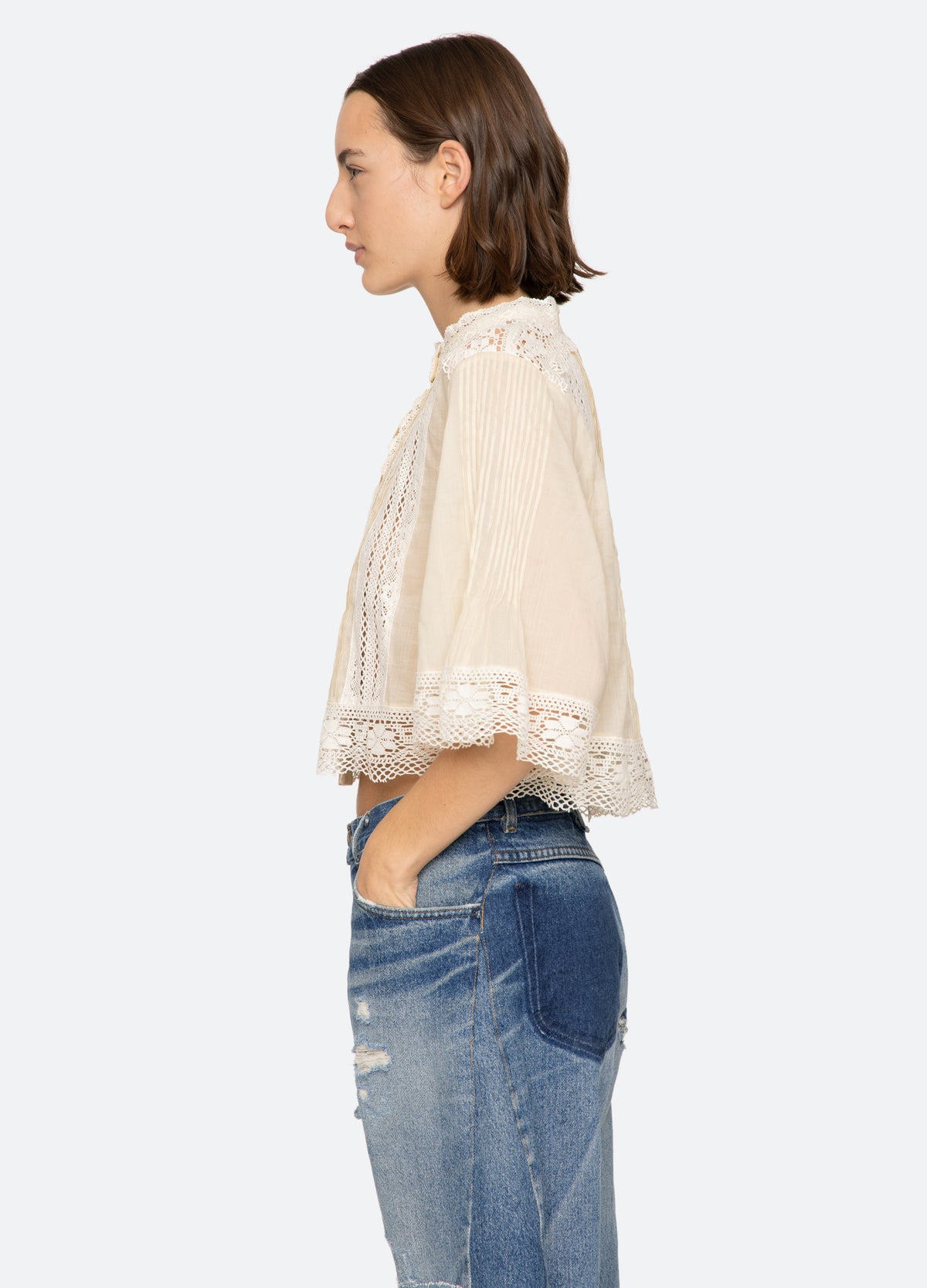 cream-pippa s/s top-side view - 3
