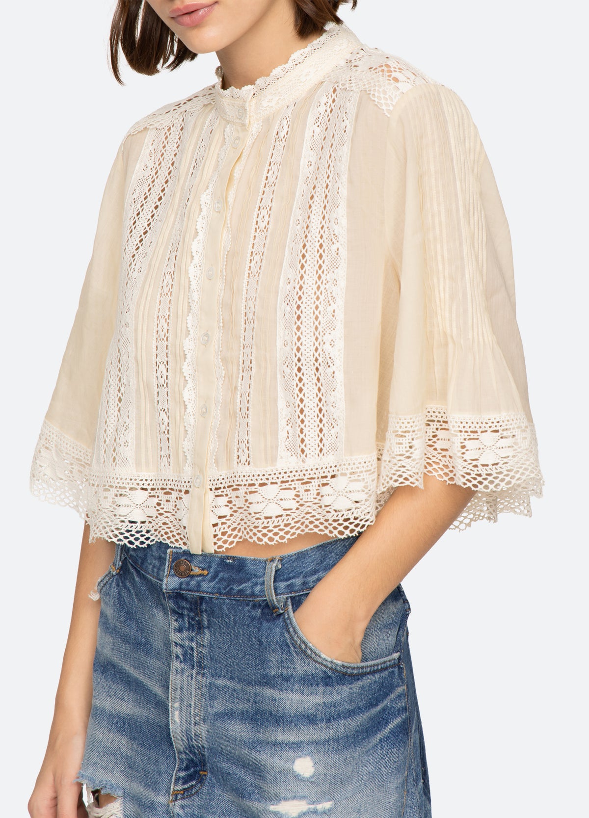 cream-pippa s/s top-detail view - 6