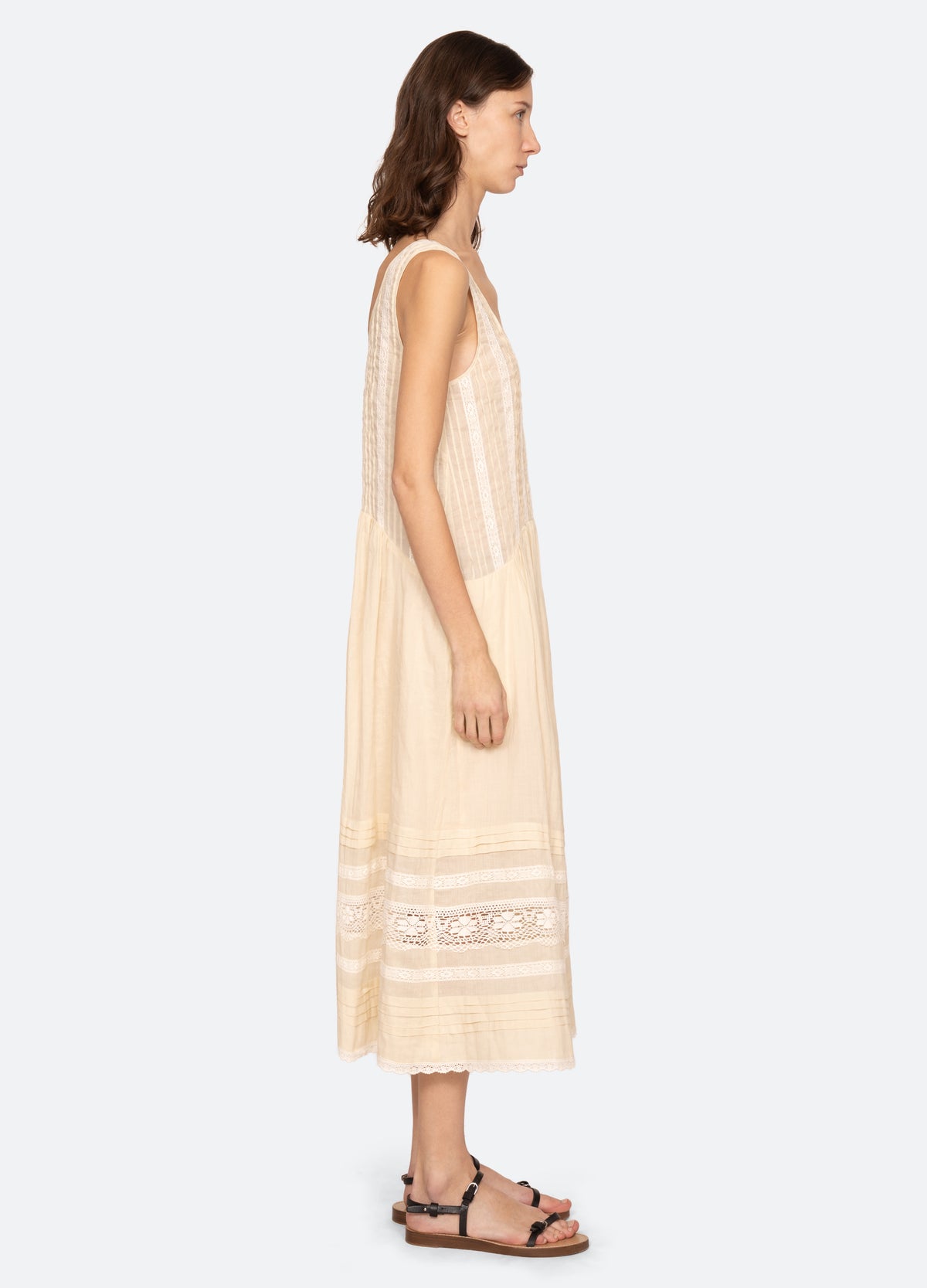 cream-pippa dress-side view - 3