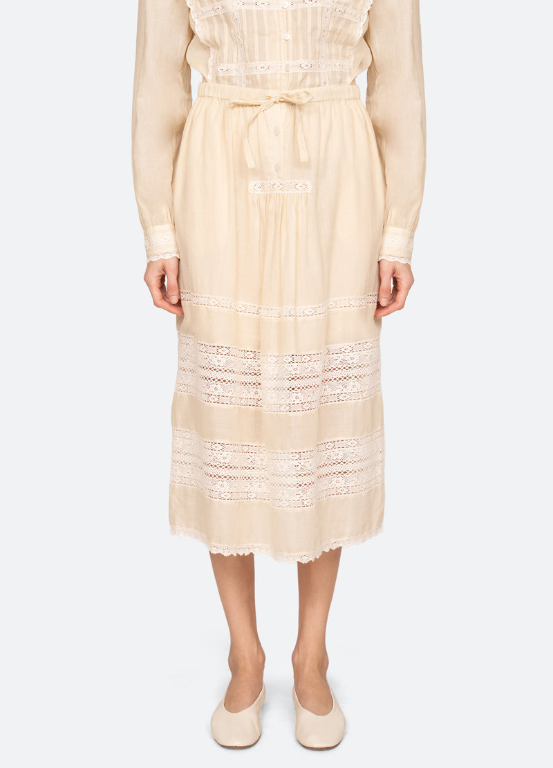 cream-pippa skirt-front view - 1