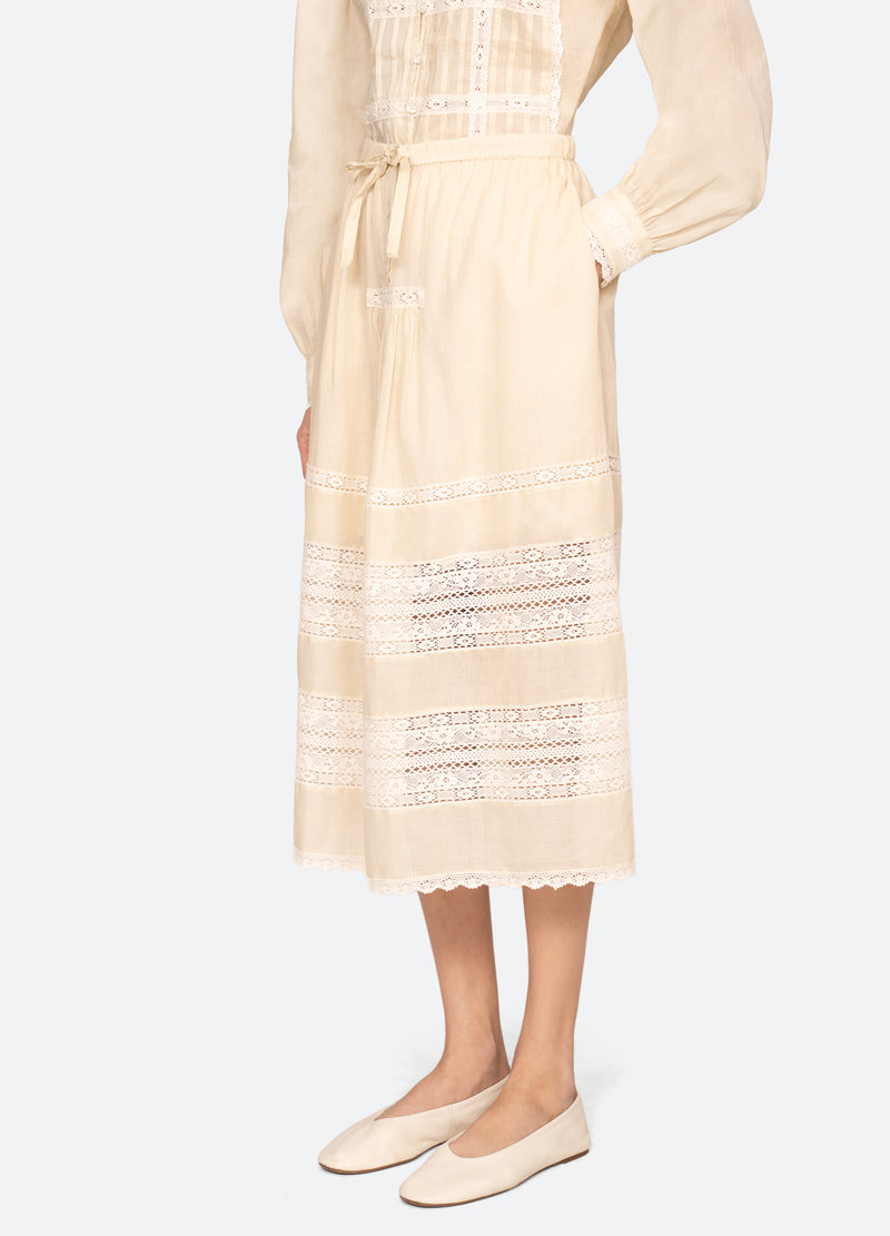 cream-pippa skirt-three quarter view - 5