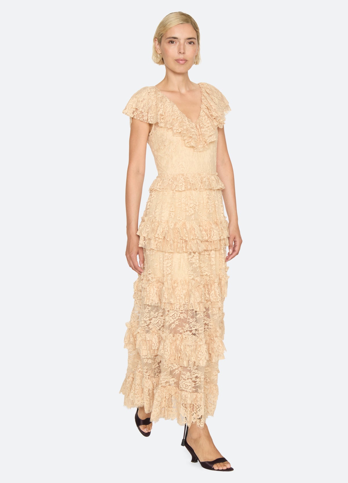 khaki-sharleen dress-walking view - 11