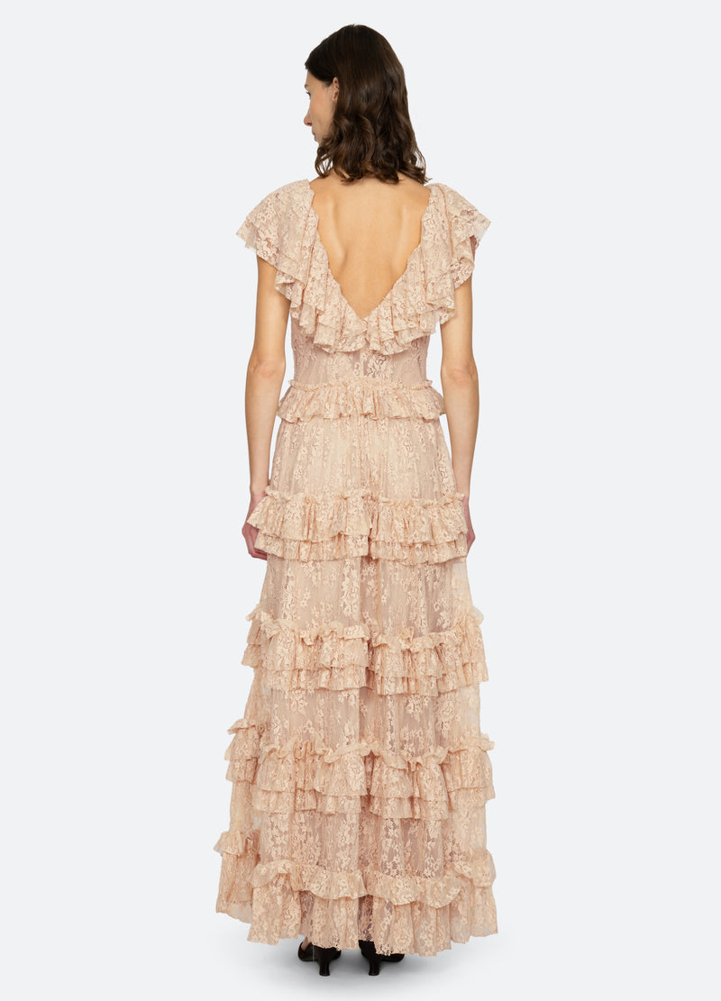 khaki-sharleen dress-back view - 12