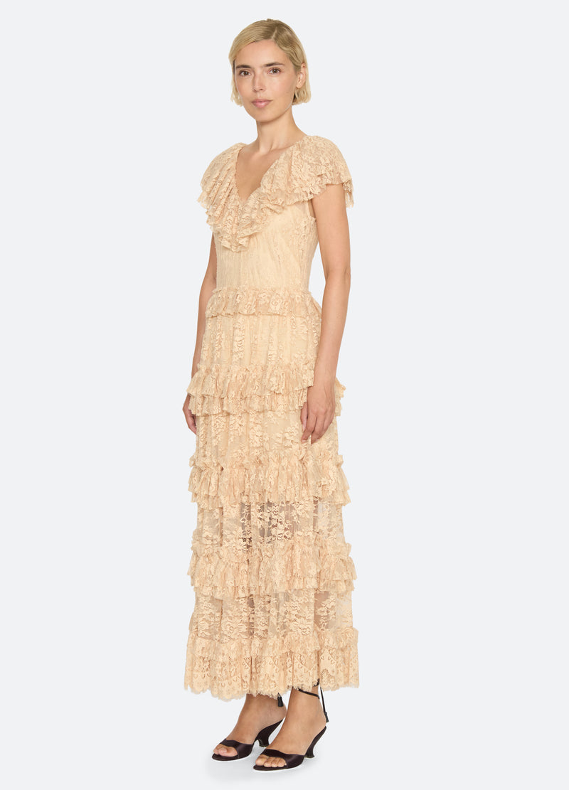 khaki-sharleen dress-three quarter view - 14