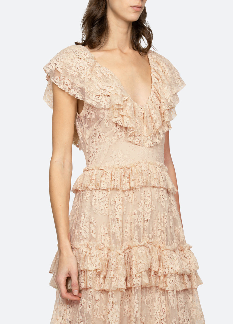khaki-sharleen dress-detail view - 17
