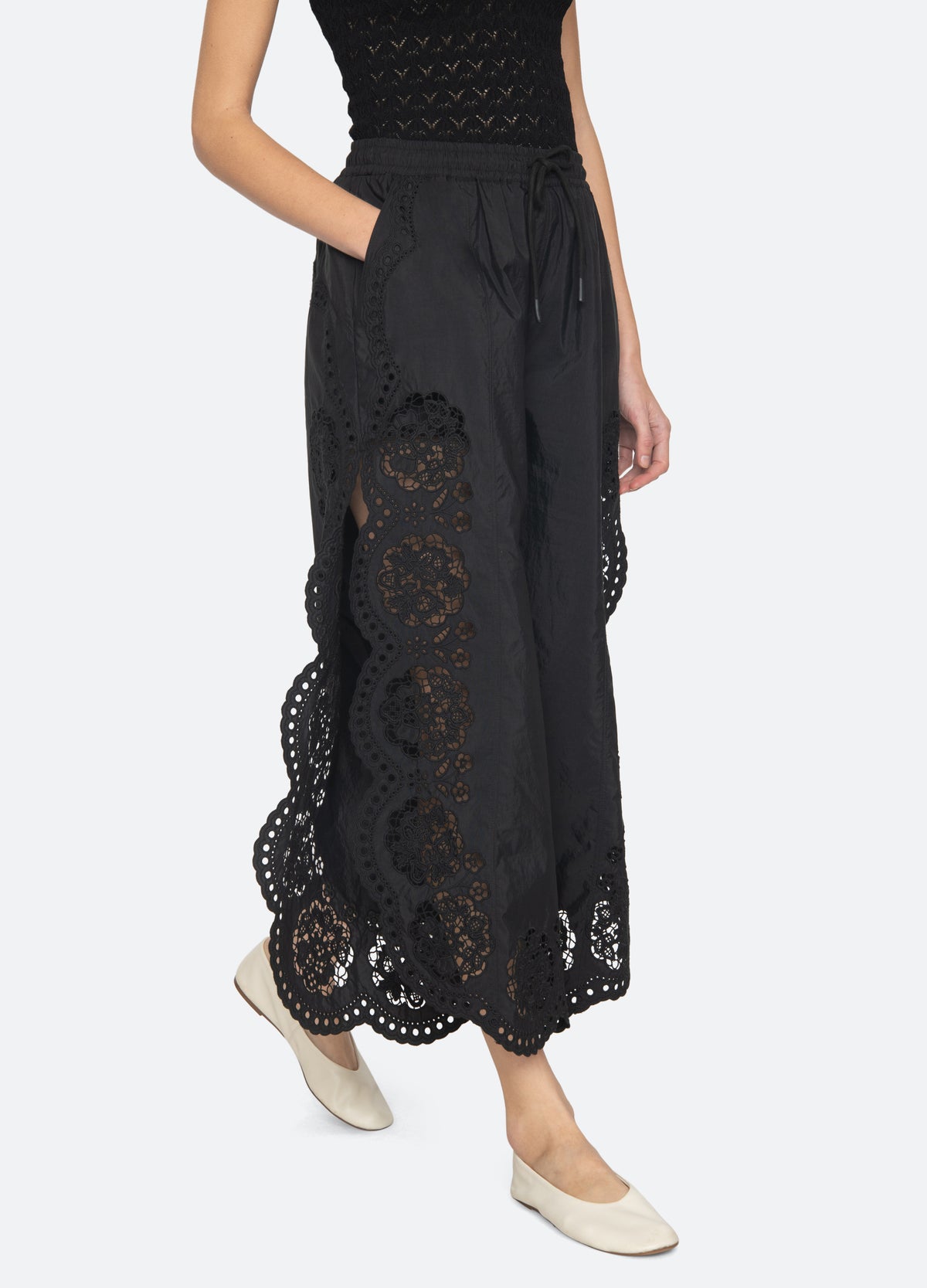 black-vittoria pants-walking view - 6