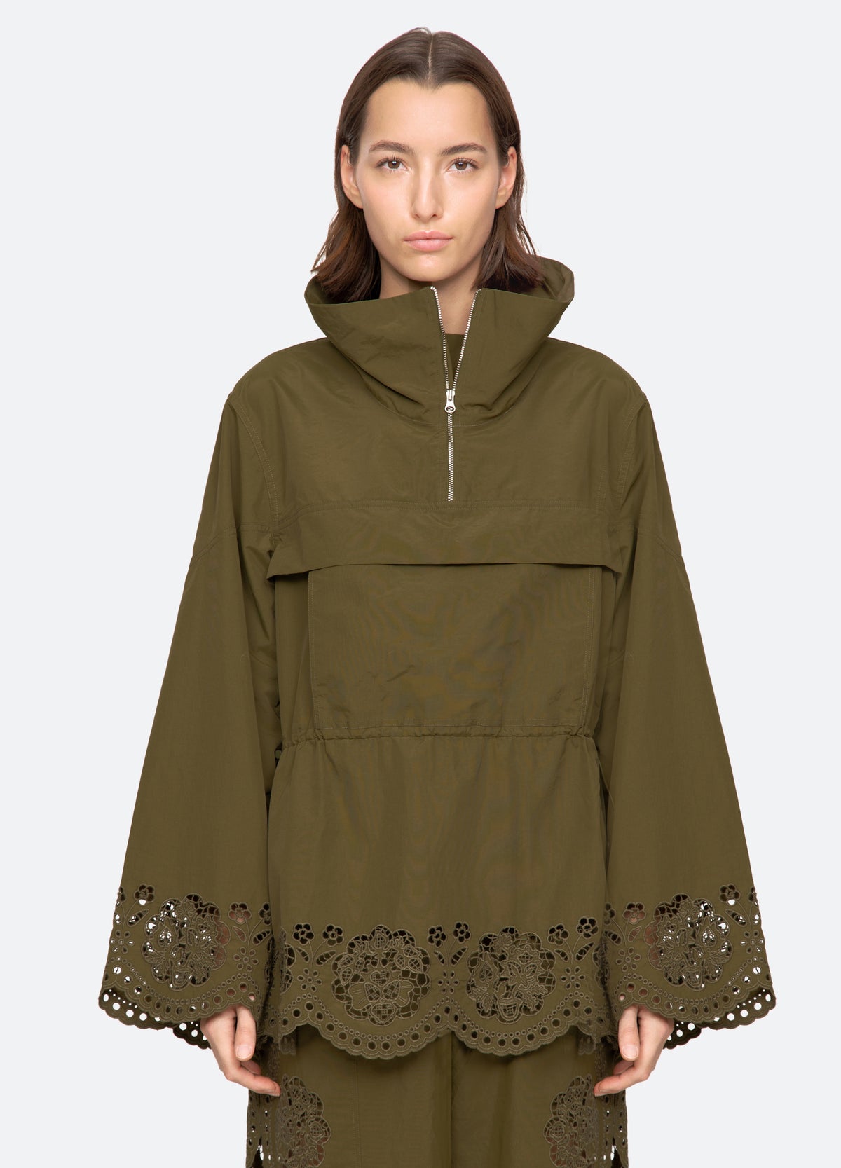 olive-vittoria jacket-front view - 2
