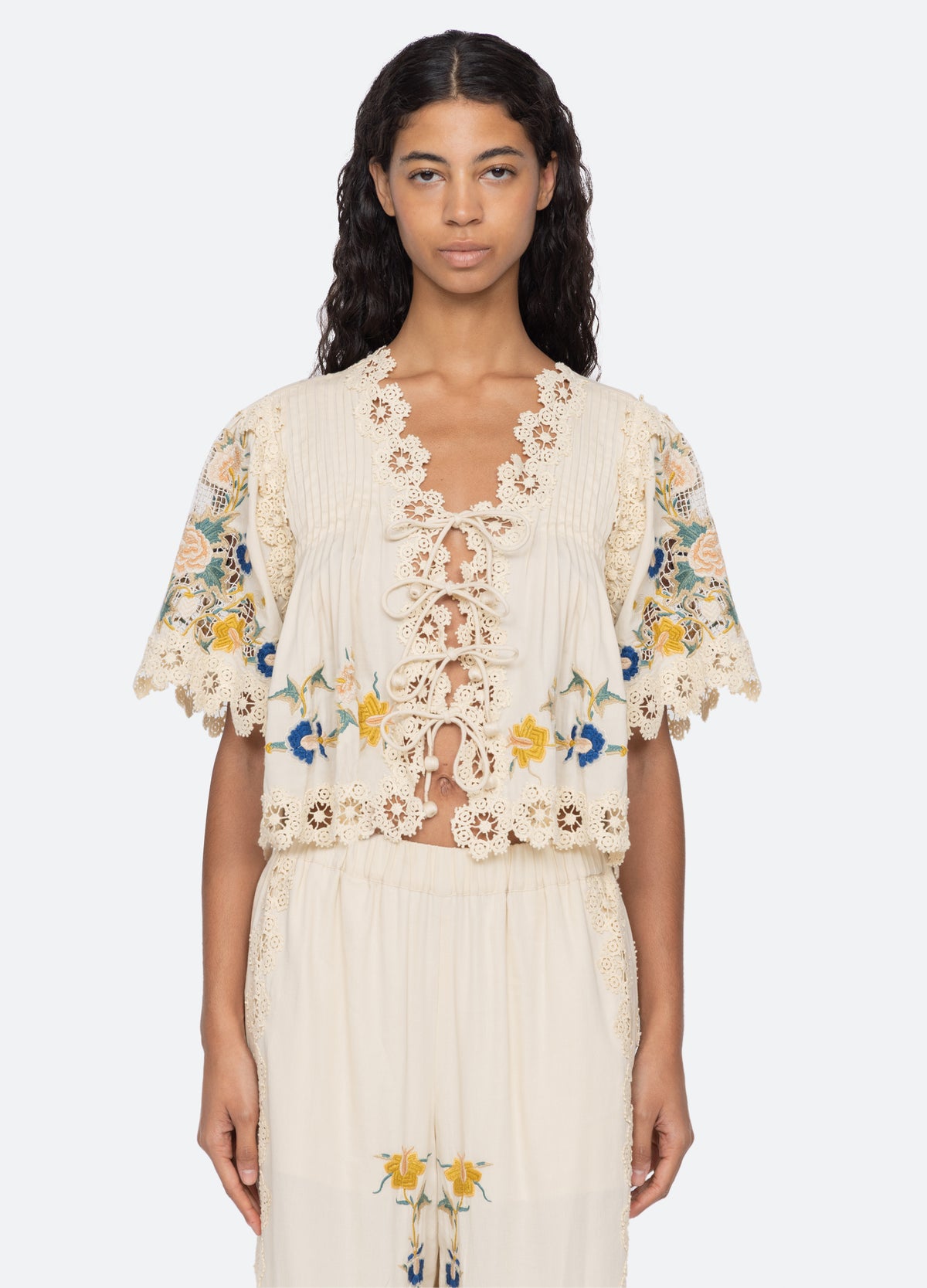 cream-adonna s/s top-front view 2 - 7