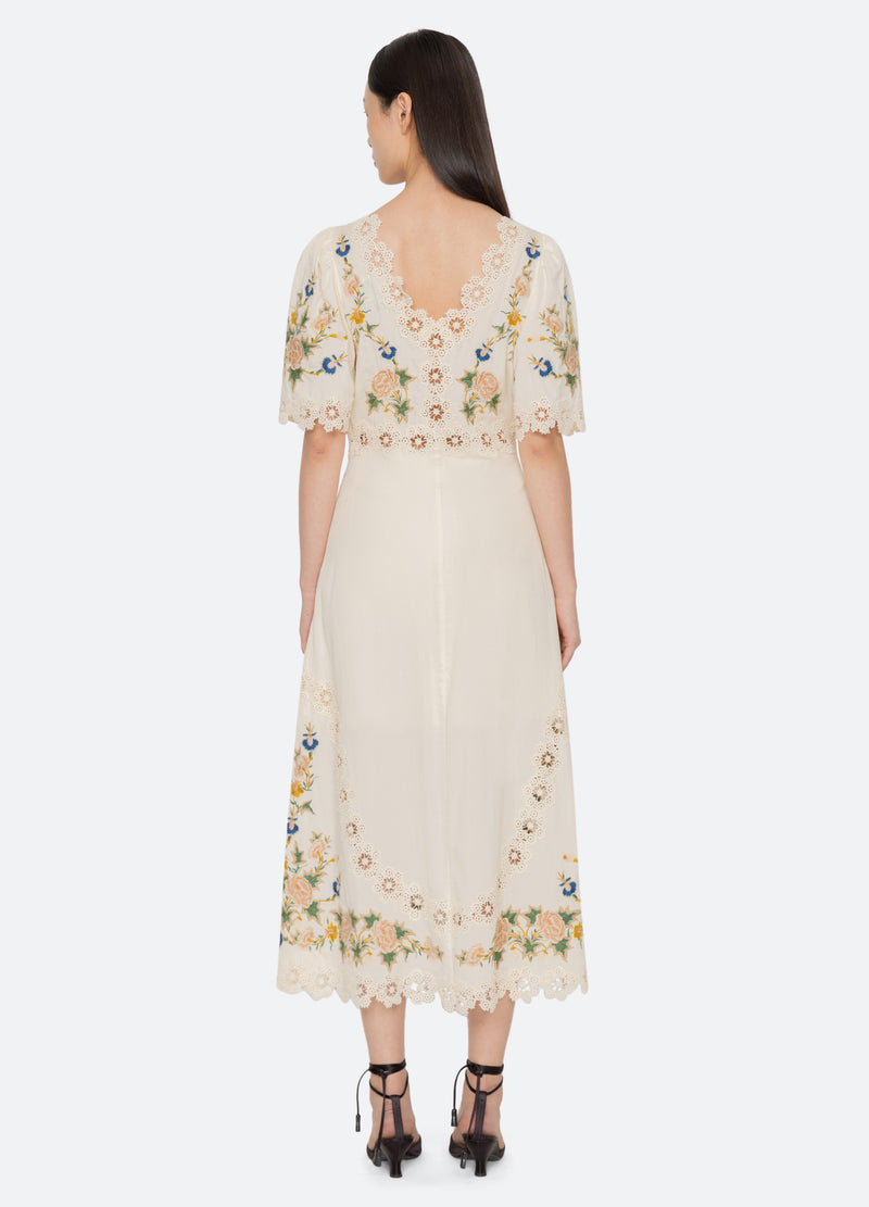 cream-adonna s/s dress-back view - 4
