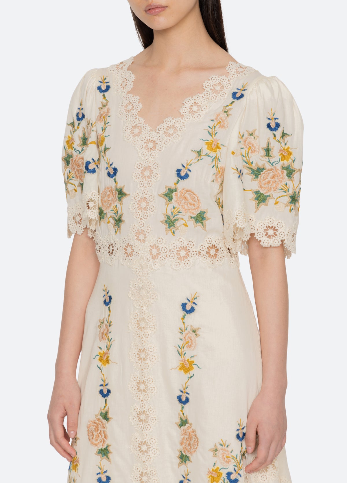 cream-adonna s/s dress-detail view - 7