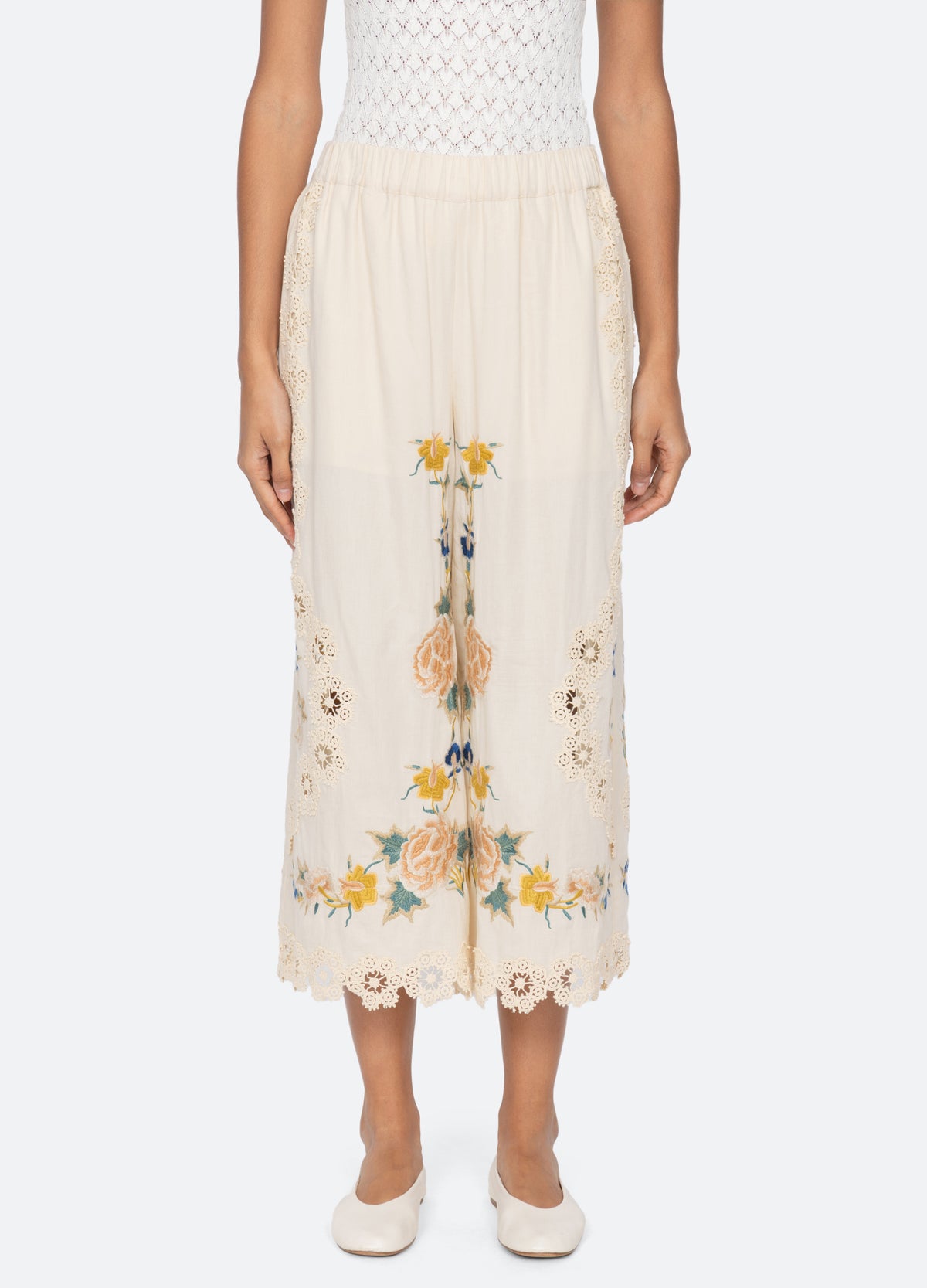 cream-adonna pants-front view - 4
